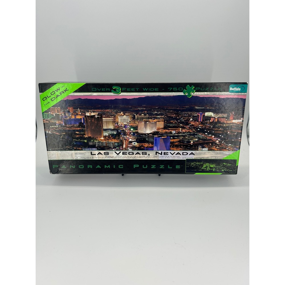 Buffalo Games Las Vegas Nevada Glow in the Dark 765 Piece Panoramic Puzzle